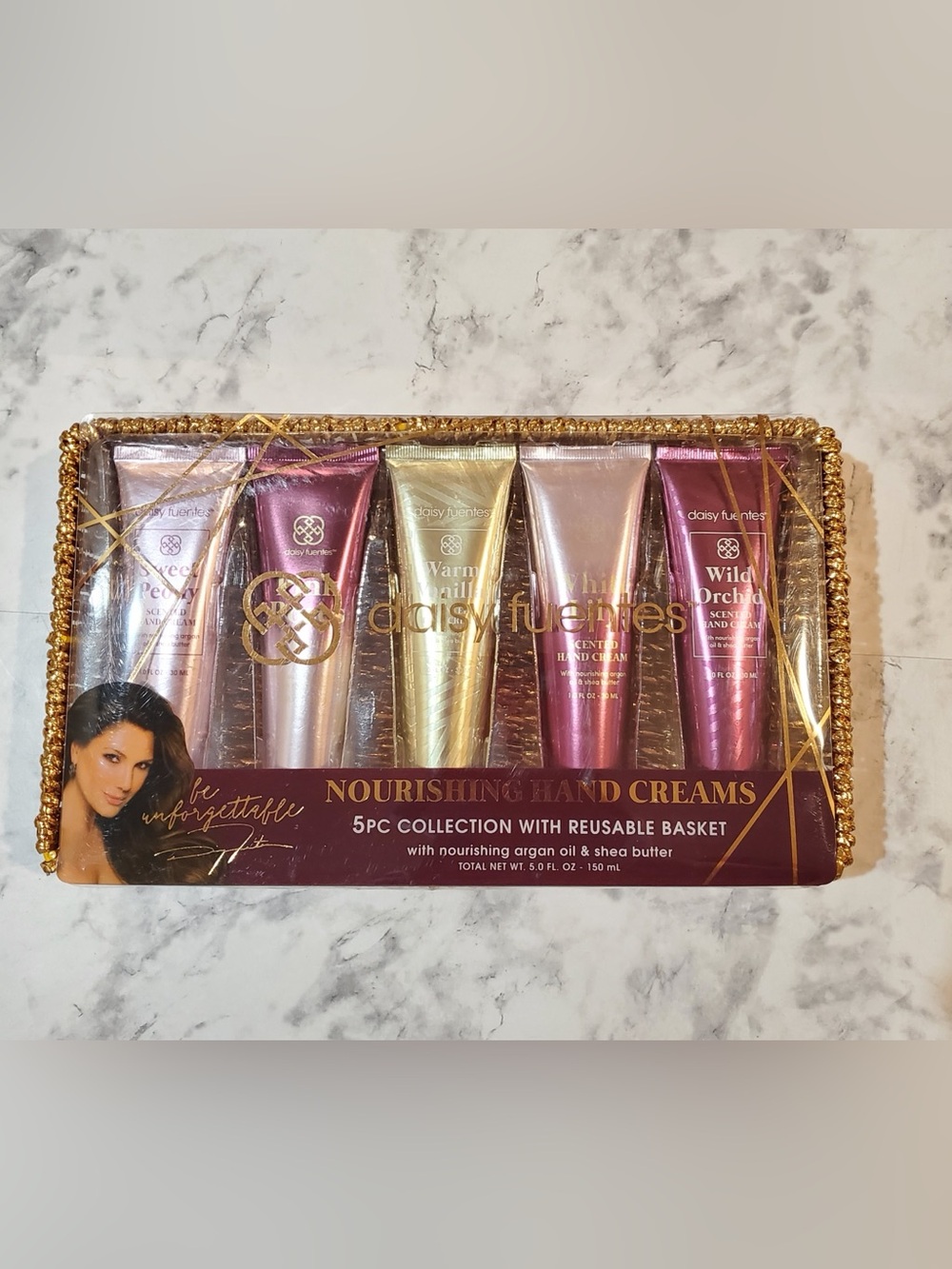 Daisy Fuentes Nourishing Hand Cream 5pc Collection With Reusable Basket